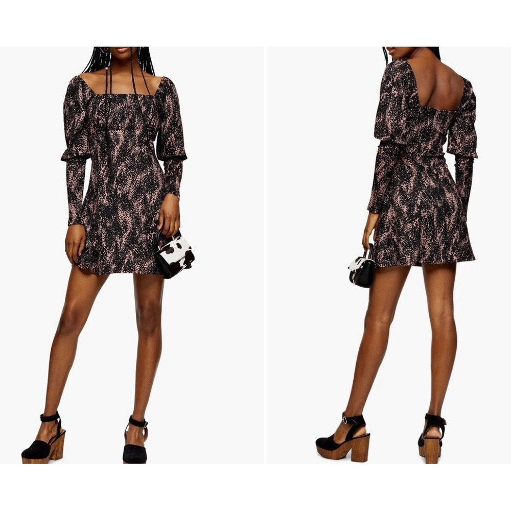 NWT TOPSHOP Spot Print Crinkle Y2K / indie sleaze Mini Dress ✨